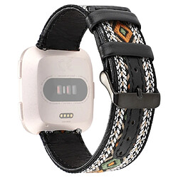 Wewoo Bracelet pour montre connectée en cuir véritable Fitbit Versa style ethnique rétro