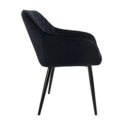 Avis Chaise de salle à manger, lot de 2, revêtement en velours noir avec pieds en métal, matériel de montage inclus ML-Design