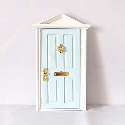 1:12 Dolls House Miniature Steepletop Door En Bois Avec Quincaillerie Bleu