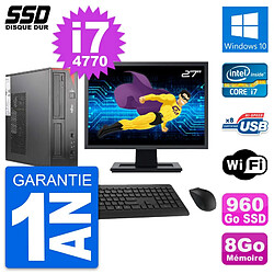 PC Fujitsu E520 DT Ecran 27" Intel i7-4770 RAM 8Go SSD 960Go Windows 10 Wifi · Occasion 