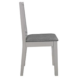 Avis vidaXL Chaises à manger avec coussins lot de 4 gris bois solide