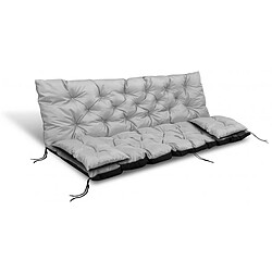 Ensemble de coussins de jardin pour balançoire AIO 150x60x50cm + 2 coussins 42 x 42 cm gris clair