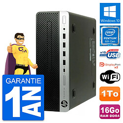 PC HP ProDesk 600 G3 SFF Intel G4400 RAM 16Go Disque Dur 1To Windows 10 Wifi - Occasion