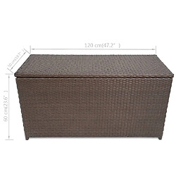 Helloshop26 Coffre boîte meuble de jardin rangement marron 120 x 50 x 60 cm résine tressée 02_0013096 pas cher