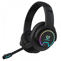 General Casque de jeu, casque de jeu avec lampe d'ambiance RVB, suppression du bruit, casque stéréo avec microphone, casque supra-auriculaire pour PC, PS4, PS5, Switch, Xbox One, Mac(noir) 