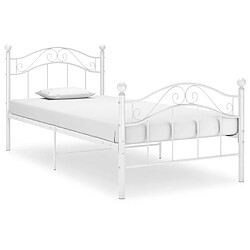 vidaXL Cadre de lit sans matelas blanc métal 90x200 cm