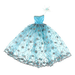 Robe de poupée BJD Jupe de Poupée Robe Vêtements de Poupée + Cheveux Poupée Accessoire de Robe de Soirée Broderie Fantaisie à Mode Pour Poupées 1/3 BJD et Poupée Fille de 60 cm