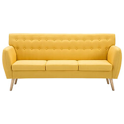 Avis Maison Chic Canapé à 3 places,Canapé droit,Sofa de Salon,Banquette revêtement en tissu 172x70x82 cm jaune -GKD462492