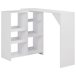 vidaXL Table de bar avec tablette amovible Blanc 138x39x110 cm 