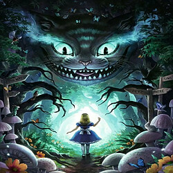 RAVENSBURGER PUZZLE- Disney Avonturen met Alice in Wonderland 16733-Aventure avec Alice-1000 pièces, 16733, Bleu Sarcelle/Turquoise