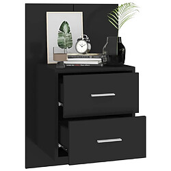 Avis Maison Chic Lot de 2 Tables de chevet,Table de nuit,Table d'appoint pour salon murales Noir -MN62821