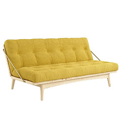 Inside 75 Banquette futon FOLK en pin massif coloris miel couchage 130 x 190 cm.