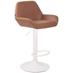 Non Tabouret de bar Braga simili cuir blanc 