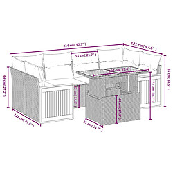 Avis vidaXL Salon de jardin avec coussins 7 pcs gris résine tressée