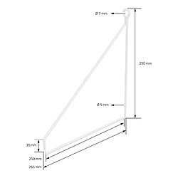 Acheter ML DESIGN MODERN LIVING Lot de 4 supports d'étagère murale équerre triangle en métal blanc 250x250 mm