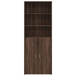 Avis vidaXL Buffet haut chêne marron 70x42,5x185 cm bois d'ingénierie