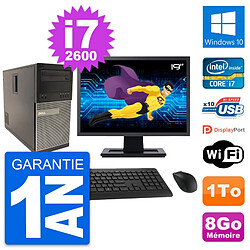 PC Tour Dell 790 MT Ecran 19" Intel i7-2600 RAM 8Go Disque 1To Windows 10 Wifi · Occasion 