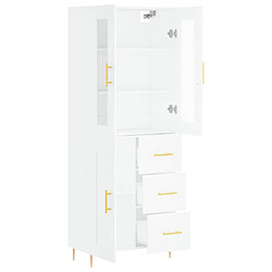 Avis vidaXL Buffet haut Blanc 69,5x34x180 cm Bois d'ingénierie