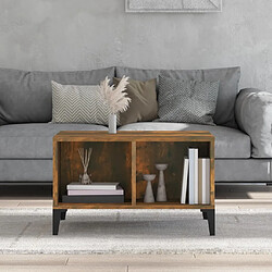 Avis Maison Chic Table basse,Table Console Table d'appoint, Table pour salon Chêne fumé 60x50x36,5 cm Bois d'ingénierie -MN36620