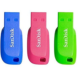 SanDisk Cruzer Blade 16GB lecteur USB flash 16 Go USB Type-A 2.0 Bleu, Vert, Rose