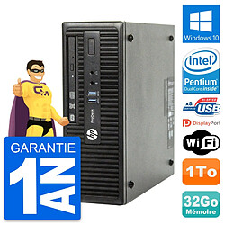 PC HP ProDesk 400 G3 SFF Intel G4400 RAM 32Go Disque 1To Windows 10 Wifi · Occasion 