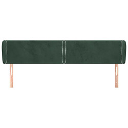 Avis Tête de lit scandinave avec oreilles,meuble de chambre Vert foncé 203x23x78/88 cm Velours -MN41286