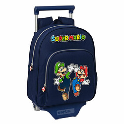 Cartable à roulettes Super Mario Blue marine 28 x 34 x 10 cm