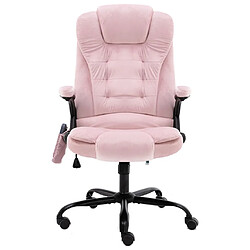 vidaXL Chaise de bureau de massage Rose Velours