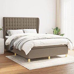 Maison Chic Lit Adulte - Lit simple Lit à sommier tapissier avec matelas moelleux - Meuble de Chambre - Taupe 140x190 cm Tissu -MN47812