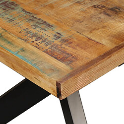 Acheter vidaXL Table à manger Bois récupération massif et croix en acier 180cm