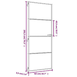 vidaXL Porte intérieure mince doré 83x201,5 cm verre trempé aluminium pas cher