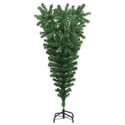 vidaXL Sapin de Noël artificiel renversé avec support Vert 150 cm