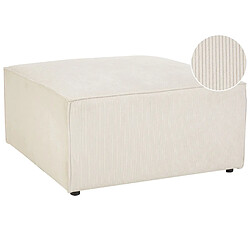 Beliani Pouf ottoman en velours côtelé beige LEMVIG 