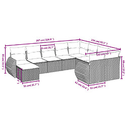 Avis vidaXL Salon de jardin avec coussins 10 pcs gris résine tressée