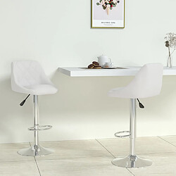 vidaXL Tabourets de bar lot de 2 blanc similicuir 