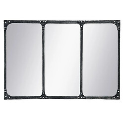 Vente-Unique Miroir fenêtre industriel en fer - L. 100 x H. 51 cm - Noir - MAASTRICHT