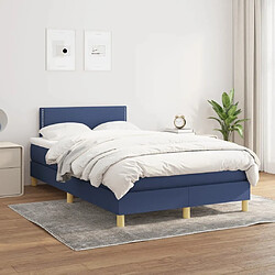 Avis Maison Chic Lit adulte- Lit + matelas,Sommier à lattes de lit avec matelas bleu 120x190 cm tissu -GKD25154