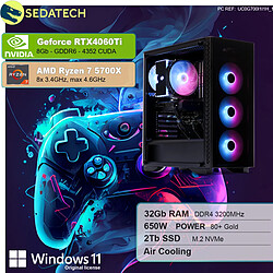 Sedatech PC Gamer • AMD Ryzen 7 5700X • RTX4060Ti • 32 Go RAM • 2To SSD M.2 • Windows 11