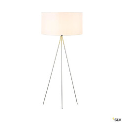 FENDA, lampadaire intérieur, trépied, blanc/chrome, E27, 40W max, sans abat-jour - SLV