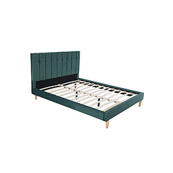 Concept Usine Cadre de lit scandinave en velours vert 160x200 cm HANKO