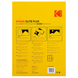 KODAK KD-LMA3-PK50A - Pochettes de plastification A3, 125 microns, Lot de 50 - Transparente