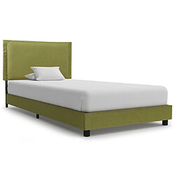 vidaXL Cadre de lit Vert Tissu 90x200 cm