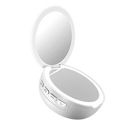 Yonis Miroir Maquillage Lumineux Mini Enceinte Bluetooth Triple Couleur HD 3X Zoom Miroir Maquillage HD Avec Enceinte Bluetooth Et Lampe Lumière Douce Tri-Couleur Blanc YONIS