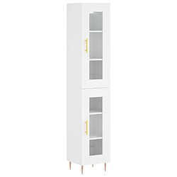 Maison Chic Buffet,Meuble de Rangement,commode pour salon,Cuisine Blanc 34,5x34x180 cm Bois d'ingénierie -MN84820