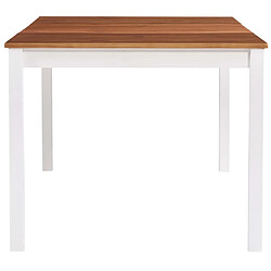 Avis Maison Chic Table de salle à manger,Table à dîner Blanc et marron 180 x 90 x 73 cm Pin -GKD51856