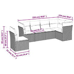 Avis vidaXL Salon de jardin avec coussins 6 pcs marron résine tressée