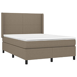 Avis vidaXL Sommier à lattes de lit matelas et LED Taupe 140x200 cm Tissu