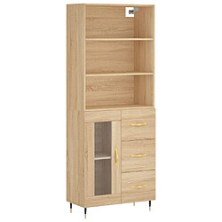 vidaXL Buffet haut Chêne sonoma 69,5x34x180 cm Bois d'ingénierie