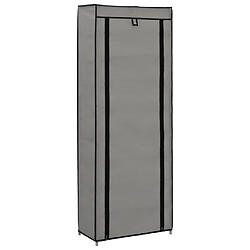 Avis Maison Chic Armoire à Chaussures avec housse,Meuble de Rangement à Chaussures Gris 57x29x162 cm Tissu -MN85012