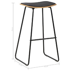 vidaXL Tabourets de bar lot de 2 noir similicuir pas cher